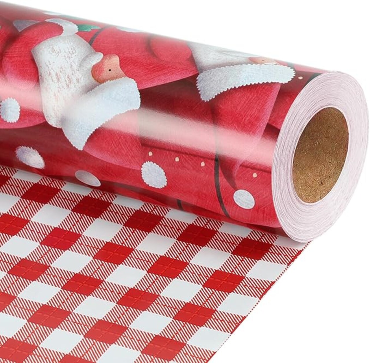 Paper Roll 17 Inch X 40 Feet (56.6 sq. ft. ttl.) Joyful Santa Design Perfect for Christmas, Party, Xmas, Holiday Gift Wrap